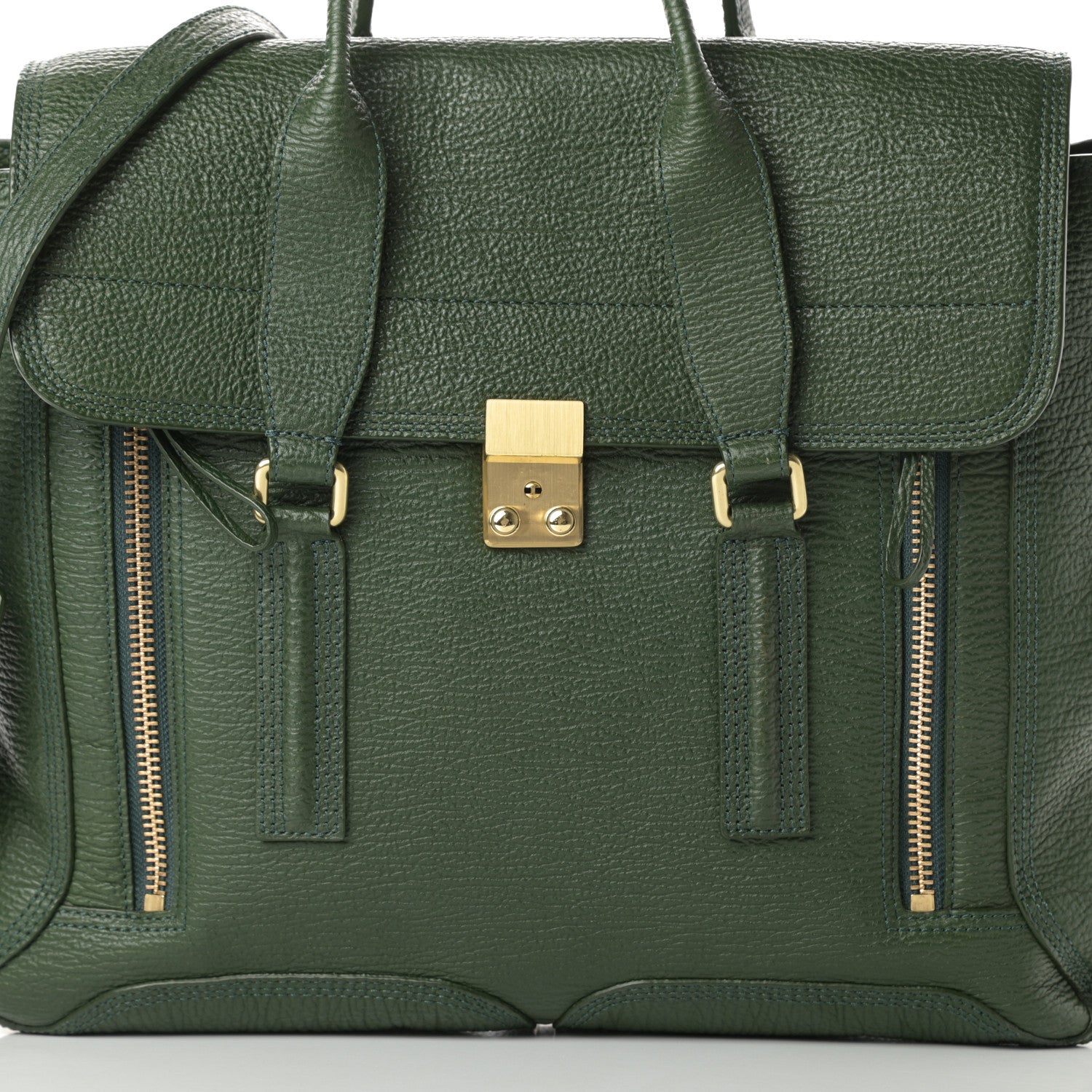 3.1 Phillip Lim Textured Calfskin Large Pashli Satchel Jade 8 of 13