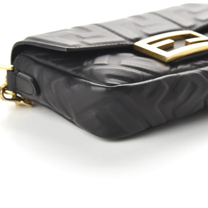 Fendi Nappa FF 1974 Embossed Mini Baguette Black 7 of 12
