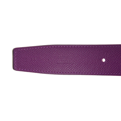 Hermes Swift Epsom 32mm Au Carre H Belt 85 Anemone Capucine 4 of 6