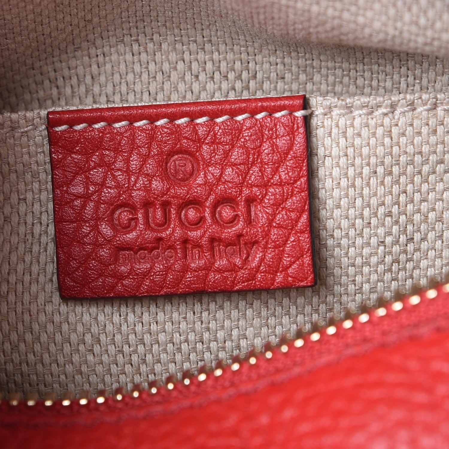Gucci Pebbled Calfskin Small Soho Disco Bag Tabasco Red 6 of 8