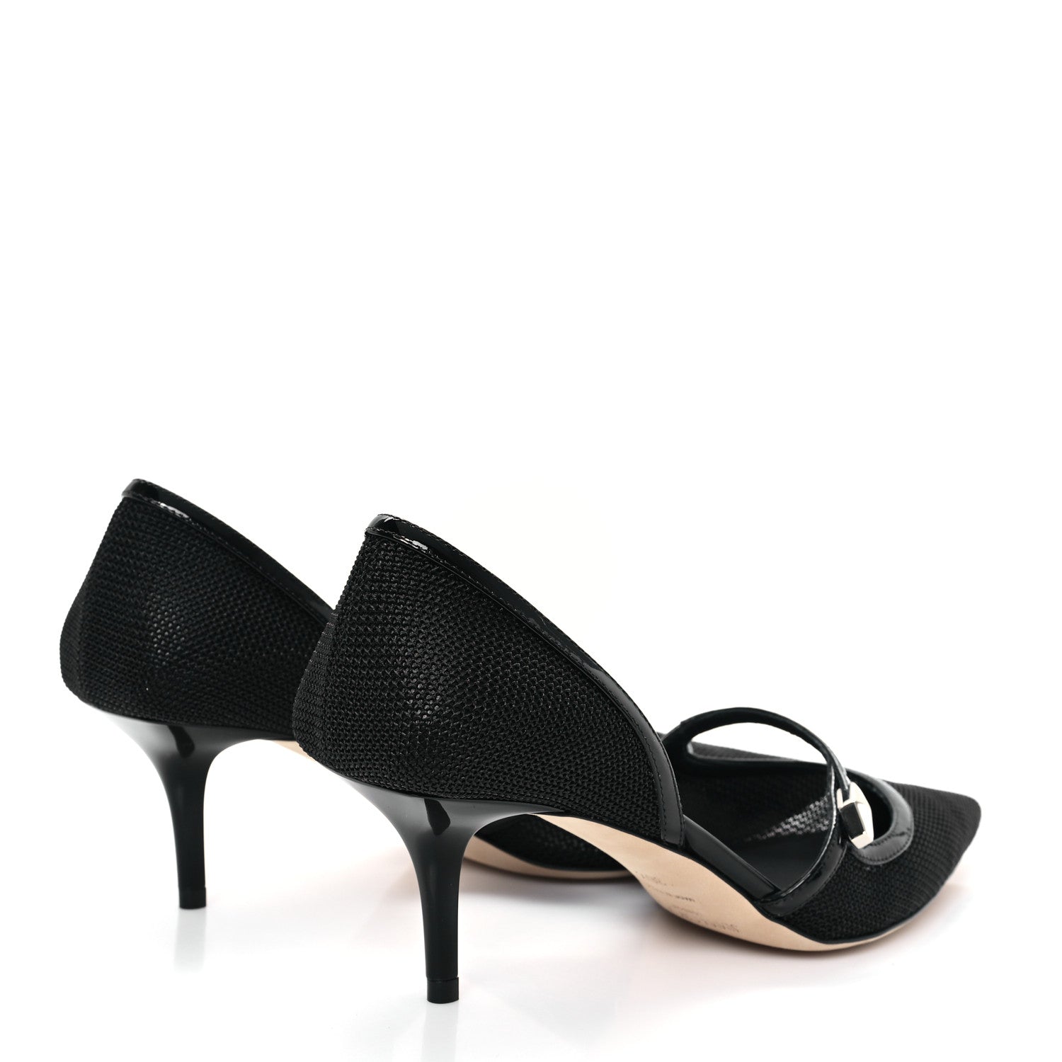 Jimmy Choo Mesh Patent Carolyn 60 Pumps 36.5 Black 5 of 9