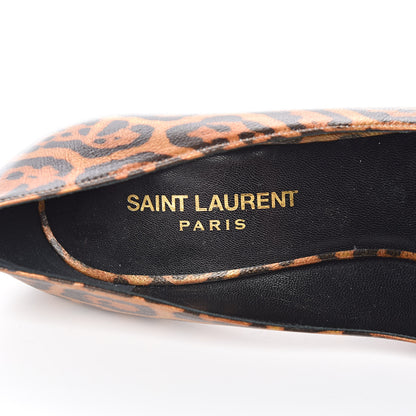 Saint Laurent Leopard Lame Double Cat Pumps 38.5 Gold 6 of 7