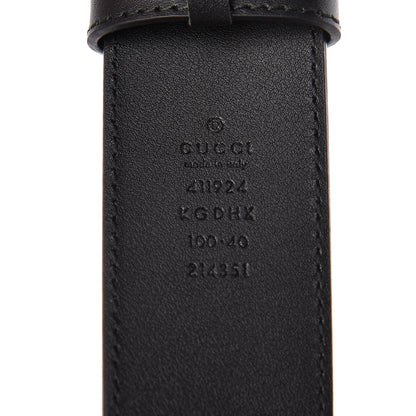 Gucci GG Supreme Monogram Selleria Calfskin Interlocking G 40mm Belt 100 40 Black Grey 4 of 6