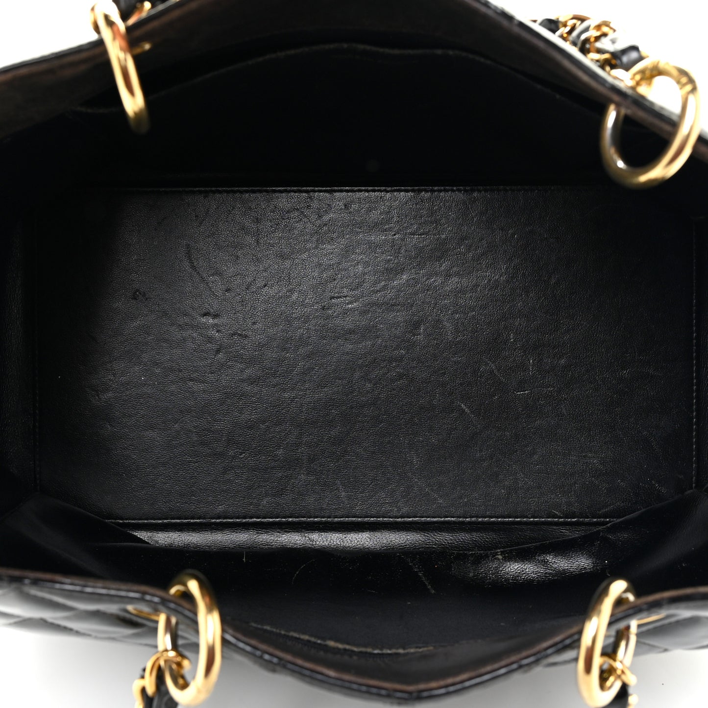 Patent Quilted Timeless CC Tote Black