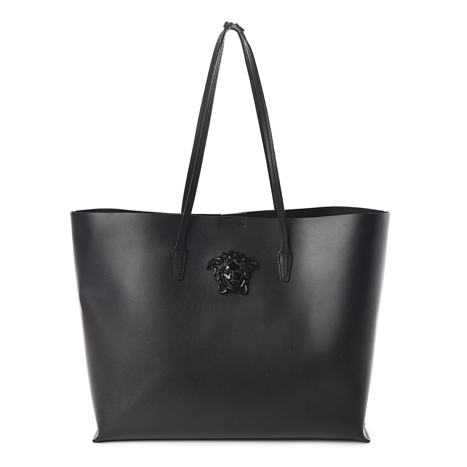 Versace Calfskin Palazzo Medusa Tote Black 1 of 11