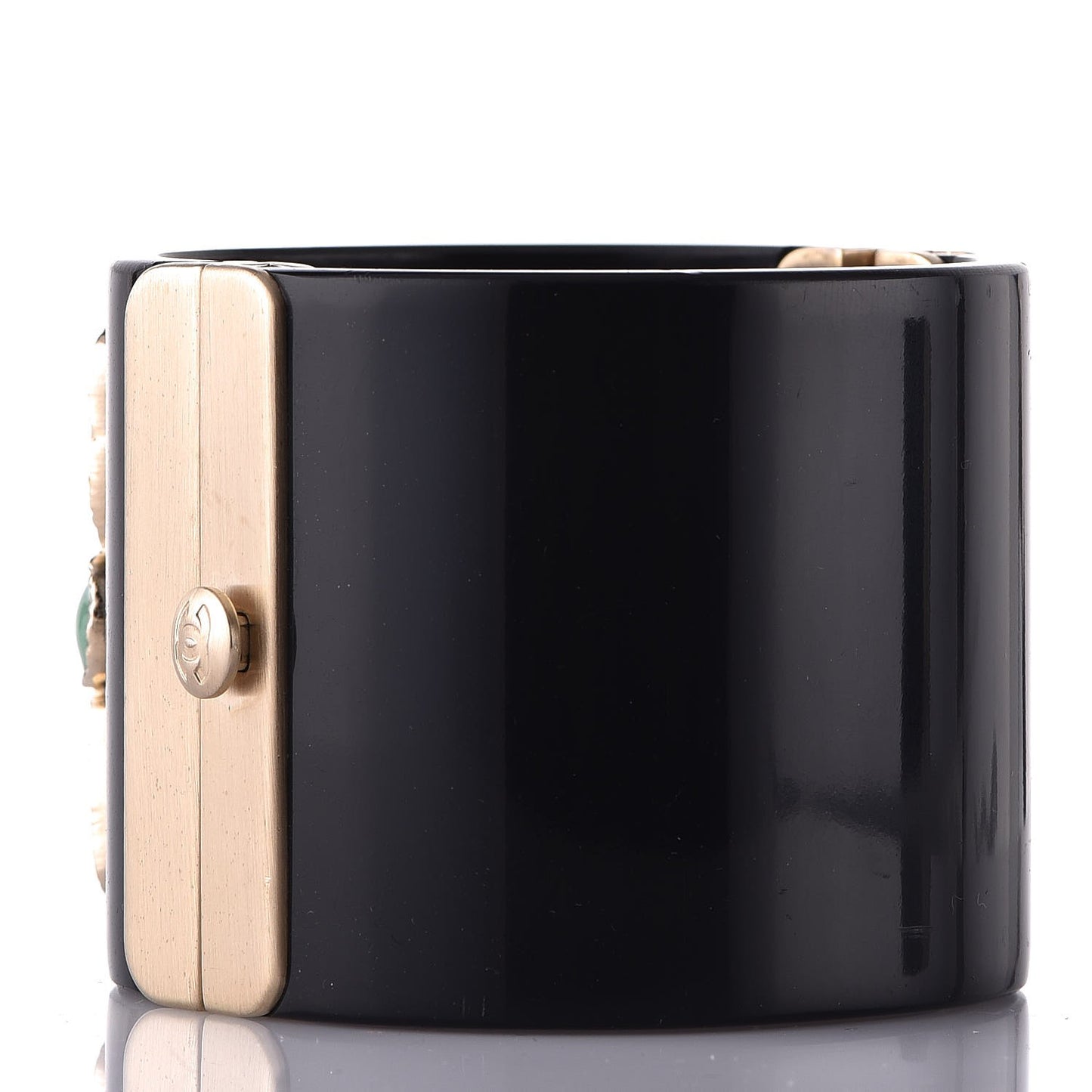 Resin Enamel CC Cabochon Cuff Black