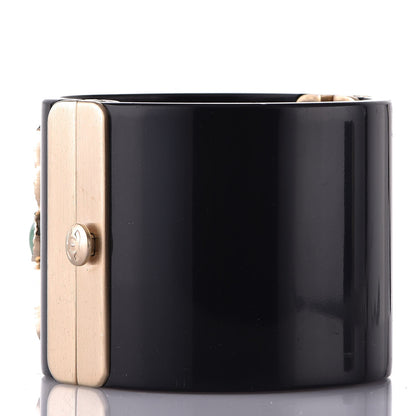 Chanel Resin Enamel CC Cabochon Cuff Black 4 of 5