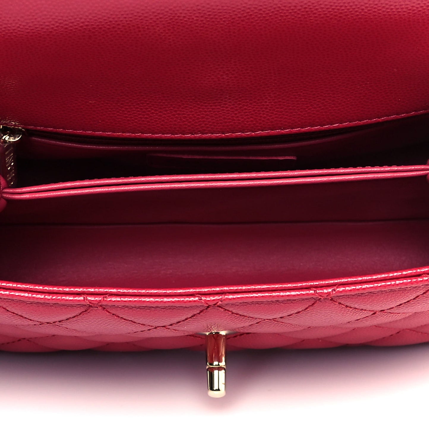 Caviar Quilted Mini Coco Handle Flap Dark Pink