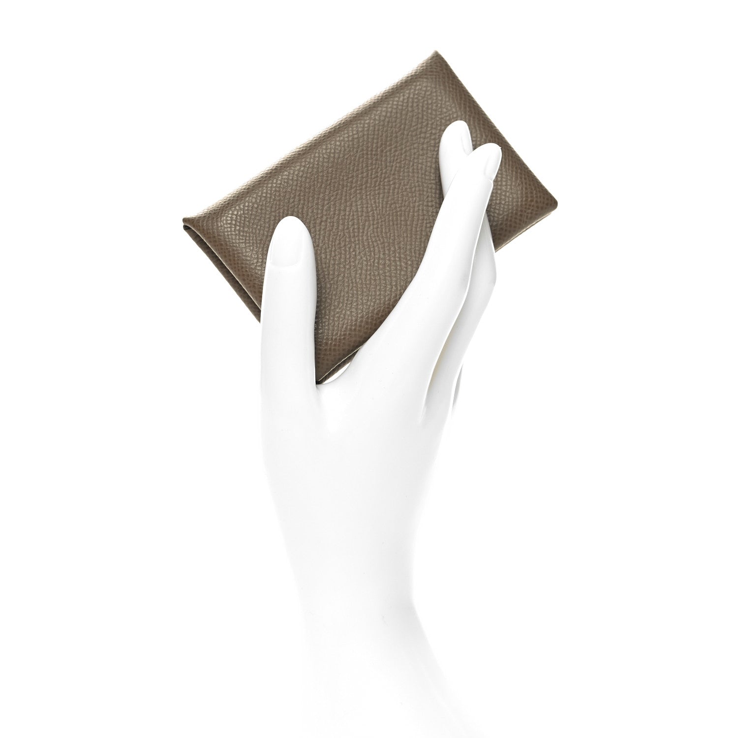 Hermes Epsom Calvi Card Case Etoupe 2 of 11