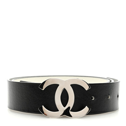 Chanel Calfskin Reversible CC Logo Belt 90 36 White Black 1 of 6
