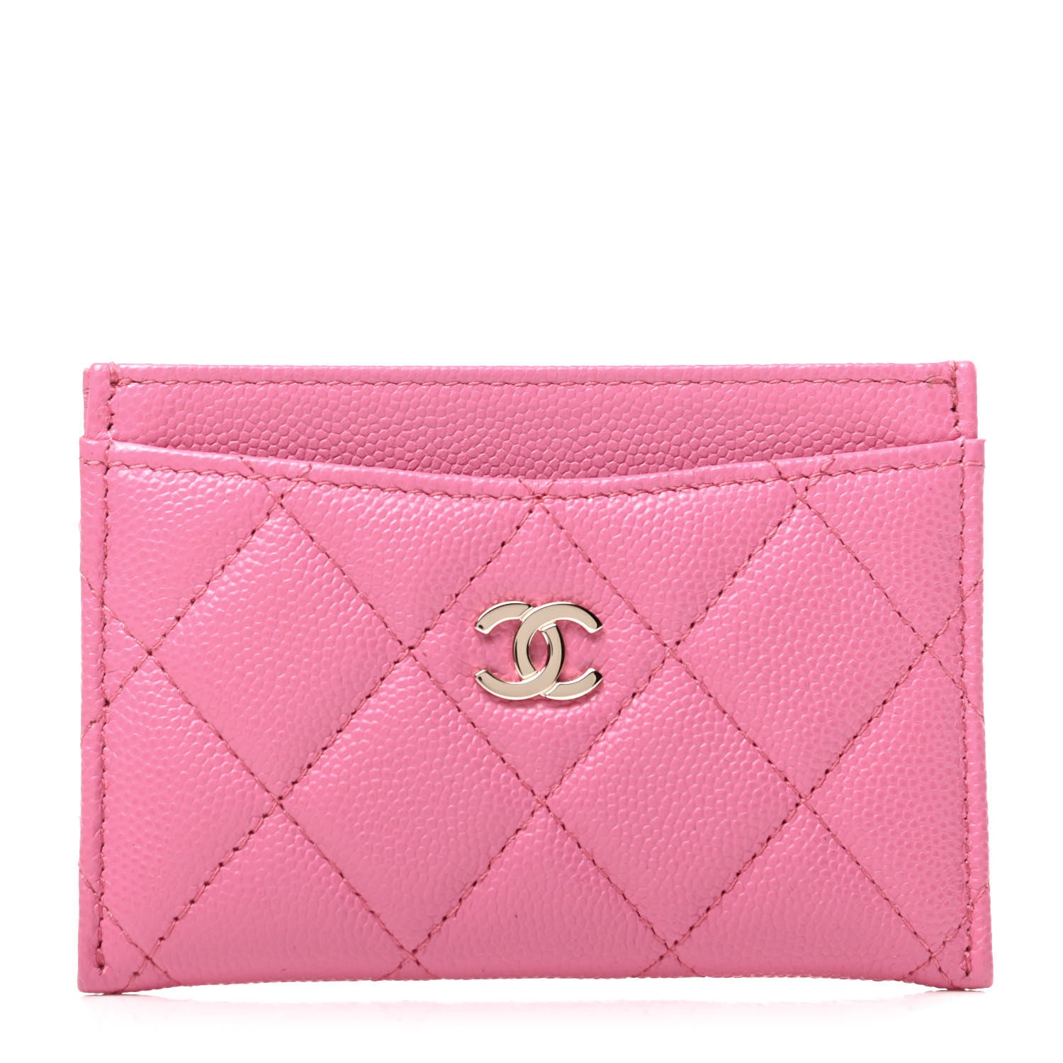 Chanel Caviar Quilted Card Holder Pink 1 of 9