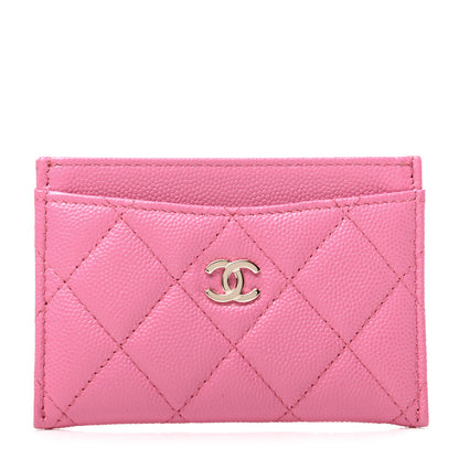 Chanel Caviar Quilted Card Holder Pink 1 of 9