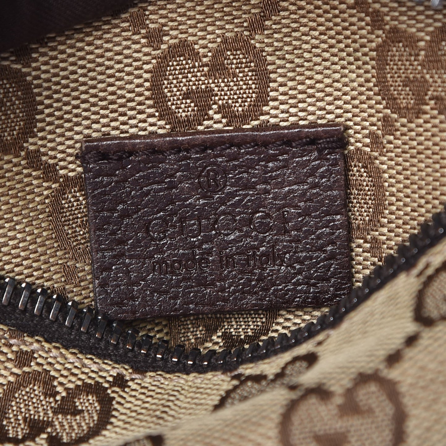 GG Monogram Double Pocket Belt Bag Dark Brown