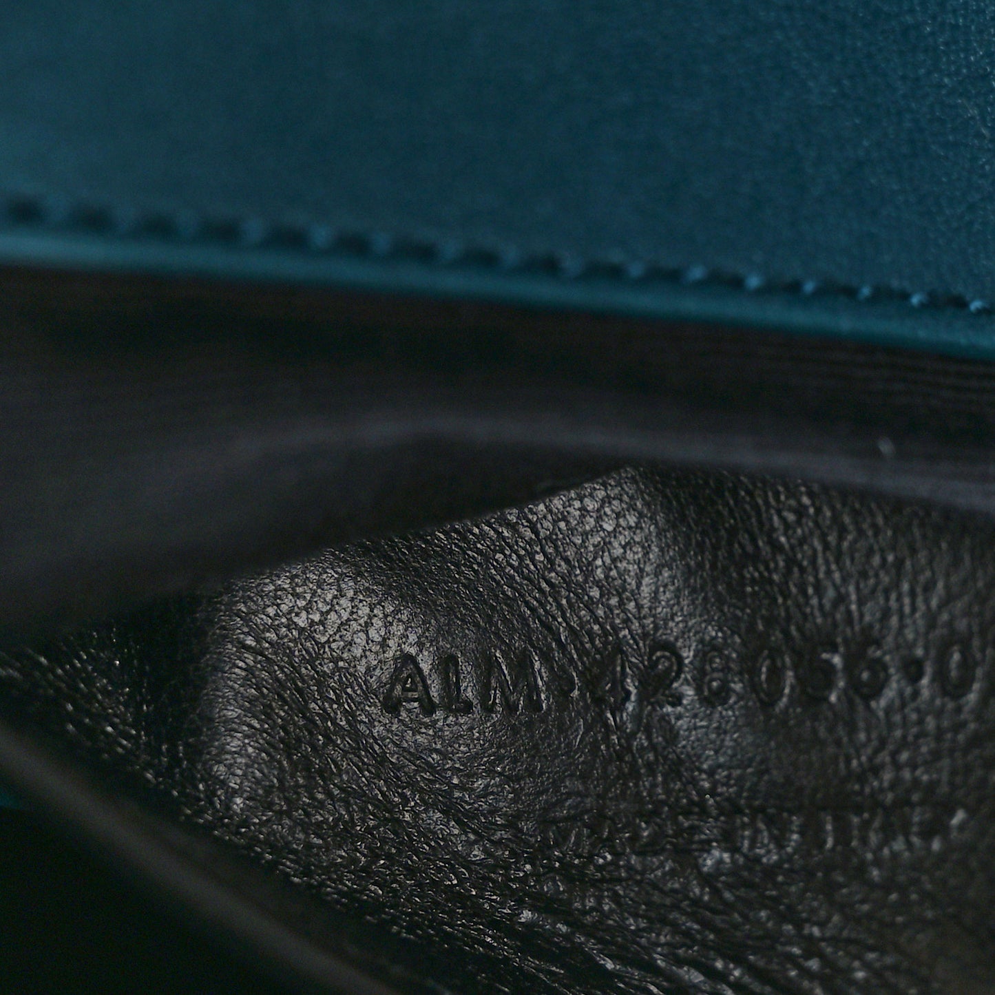 Sheepskin Matelasse Chevron Monogram Medium College Bag Petrol Green