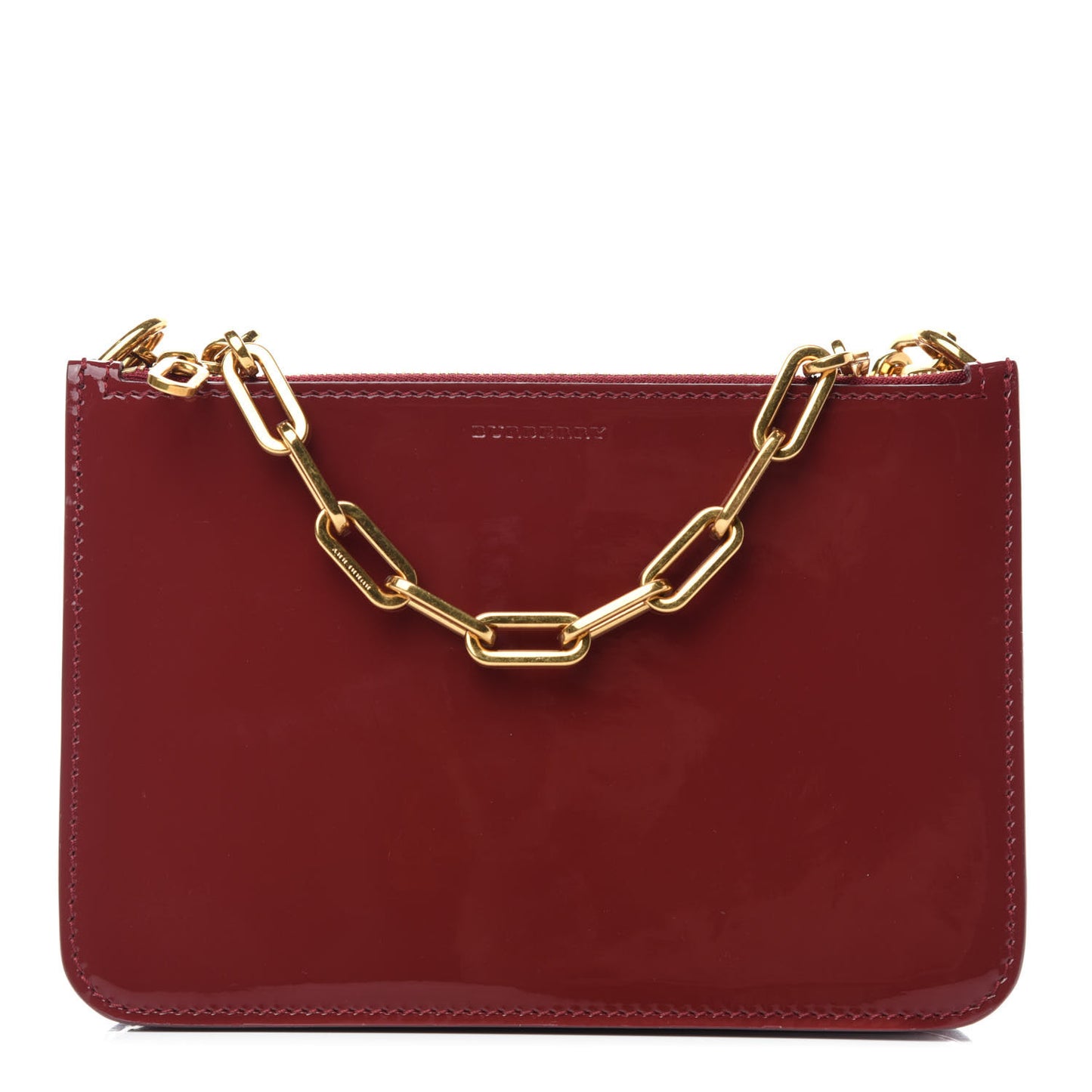 Patent Calfskin Penhurst Chain Triple Zip Shoulder Bag Cardinal Red