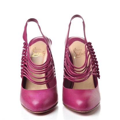 Christian Louboutin Calf VIP Mille Cordes 100 Pumps 37 Cranberry 2 of 13
