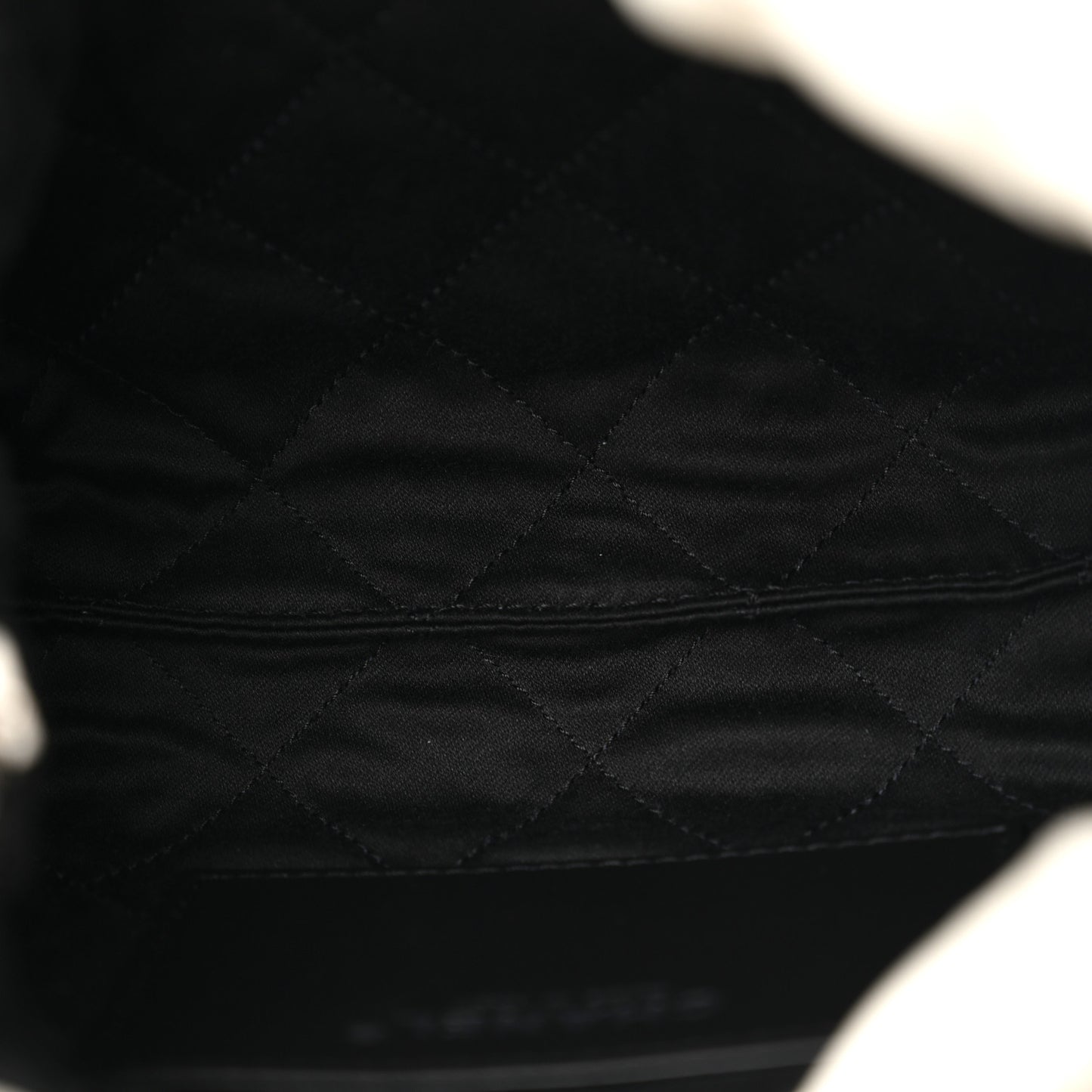 Shiny Calfskin Quilted Mini Chanel 22 White Black