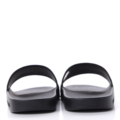Gucci X SEGA Supreme Canvas GUCCY Stars Womens Slide Sandals 36 Black Gold 7 of 11