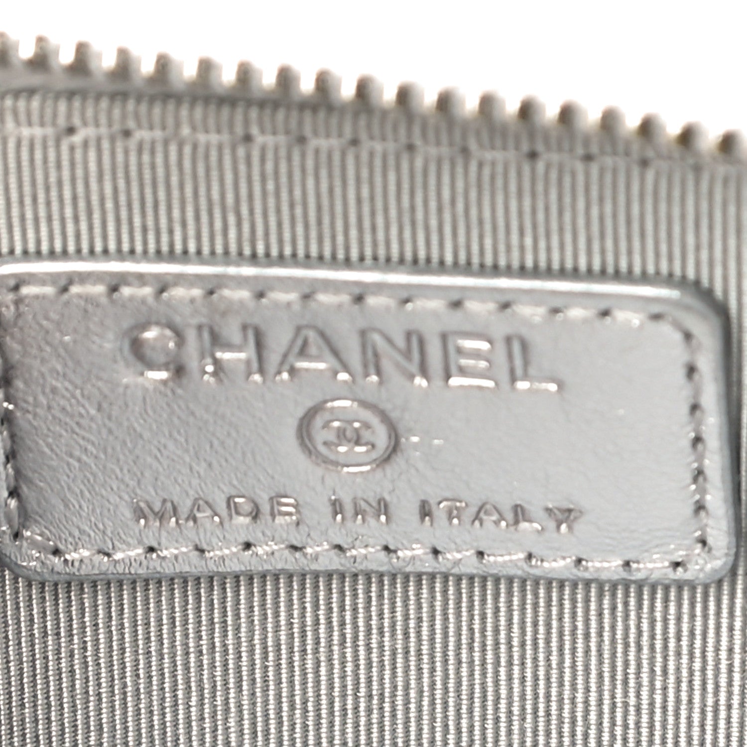 Chanel Gradient Metallic Calfskin Quilted Zip Around Coin Purse Wallet Silver Blue Yellow Purple 6 of 11