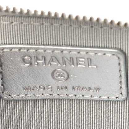 Chanel Gradient Metallic Calfskin Quilted Zip Around Coin Purse Wallet Silver Blue Yellow Purple 6 of 11