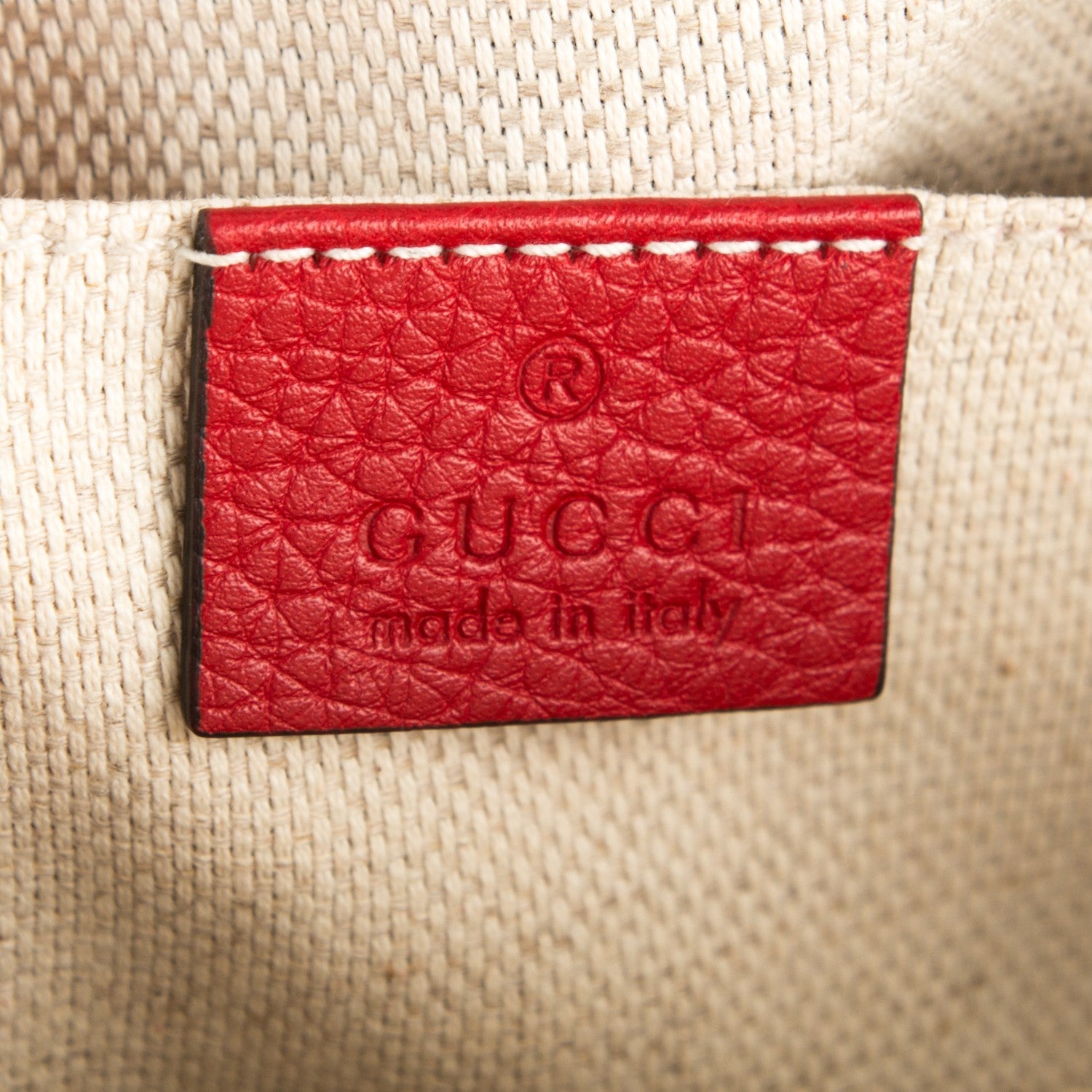 Gucci Pebbled Calfskin Small Soho Disco Bag Tabasco Red 6 of 7