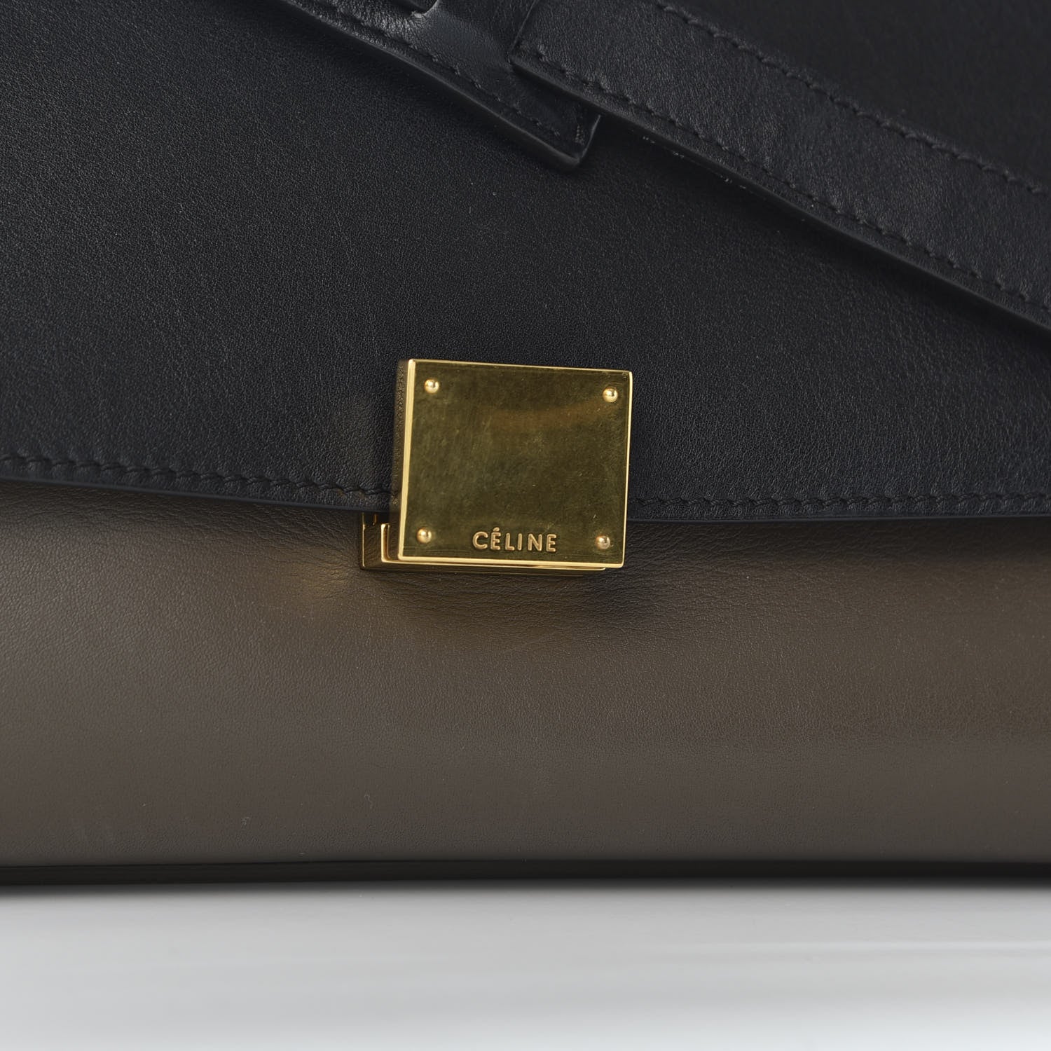 Celine Calfskin Suede Medium Tri-Color Trapeze 8 of 8