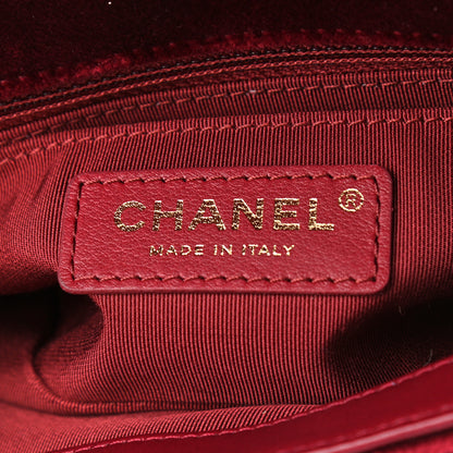 Chanel Velvet Quilted Mini Rectangular Pearl Crush Flap Burgundy 7 of 9