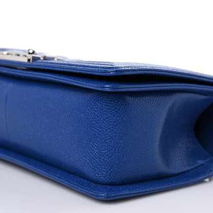 Chanel Caviar Chevron Quilted Medium Boy Flap Dark Blue 9 of 9