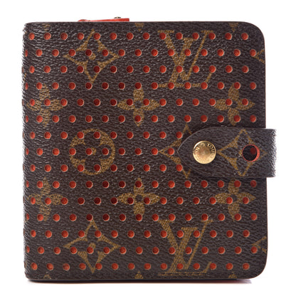 Louis Vuitton Monogram Perforated Compact Zipped Wallet Orange 1 of 9