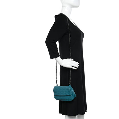 Bottega Veneta Nappa Intrecciato Small Chain Crossbody Teal 2 of 12