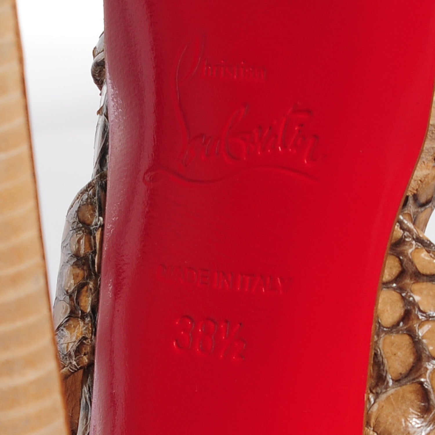 Christian Louboutin Python Balota 150 Platform Sandals 38.5 Beige 6 of 6