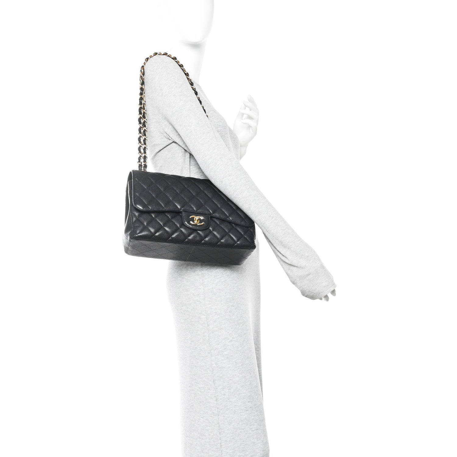 Chanel Caviar Quilted Jumbo Double Flap Black 2 of 16