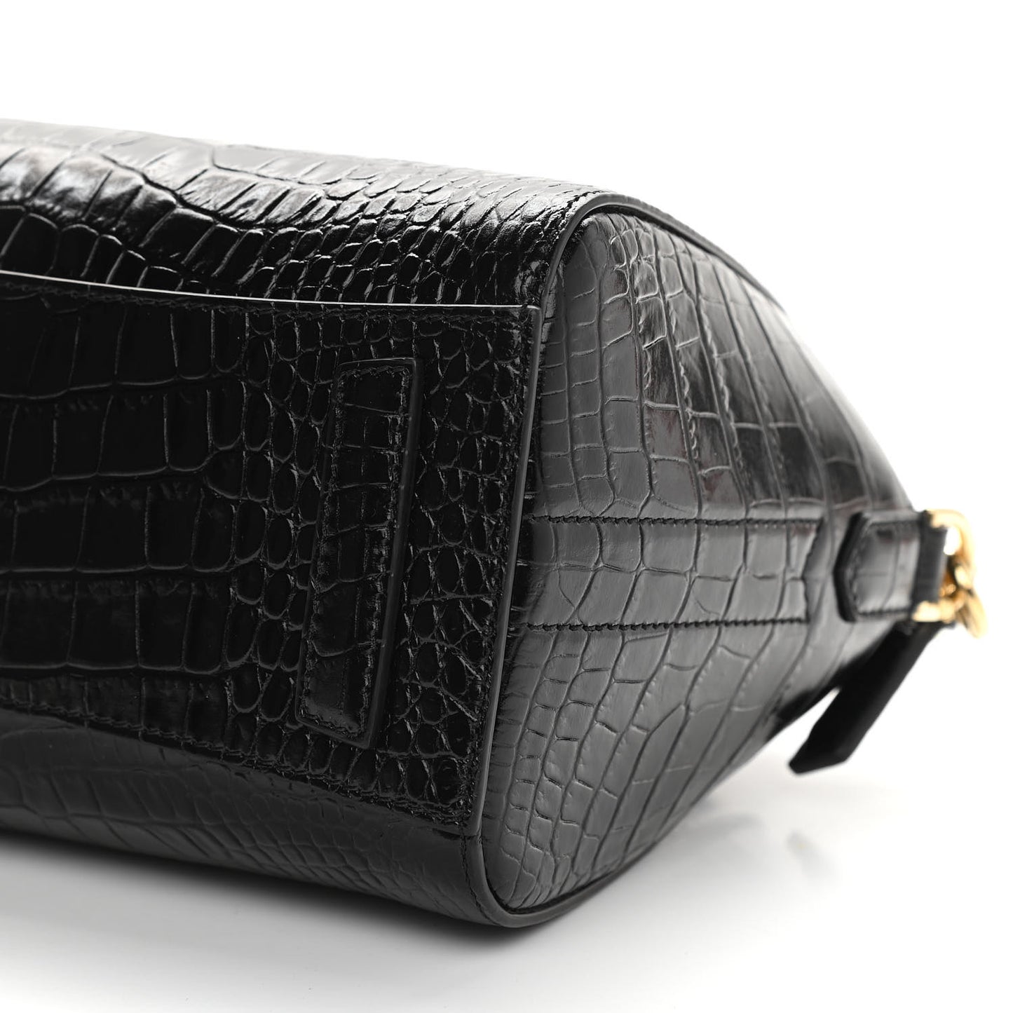 Calfskin Crocodile Embossed Mini Antigona Black