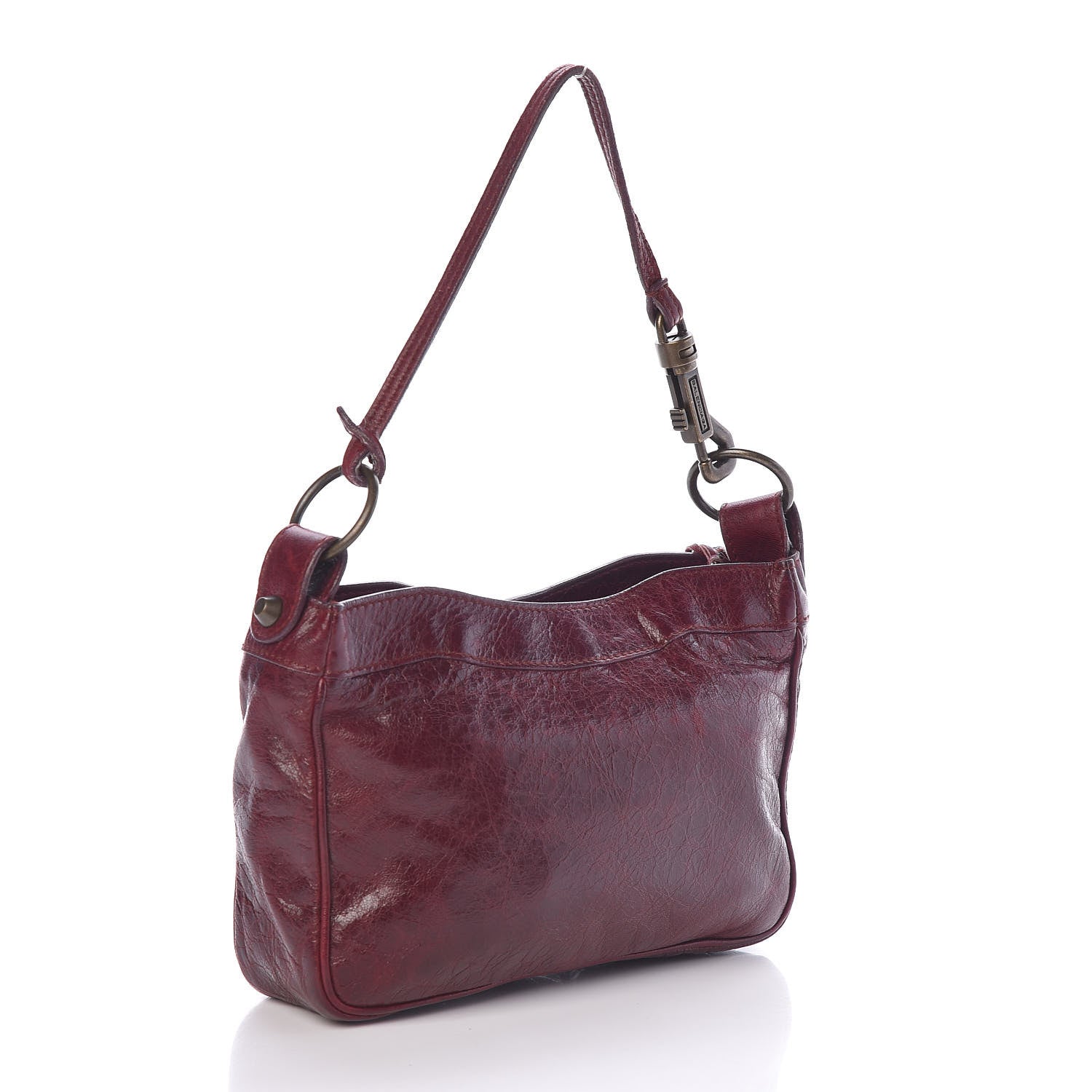 Balenciaga Agneau Classic Hardware Shoulder Bag Bordeaux 3 of 10