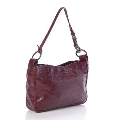 Balenciaga Agneau Classic Hardware Shoulder Bag Bordeaux 3 of 10