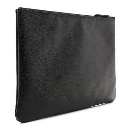 Chanel Caviar Studded Medium Deauville Pouch Black 3 of 8