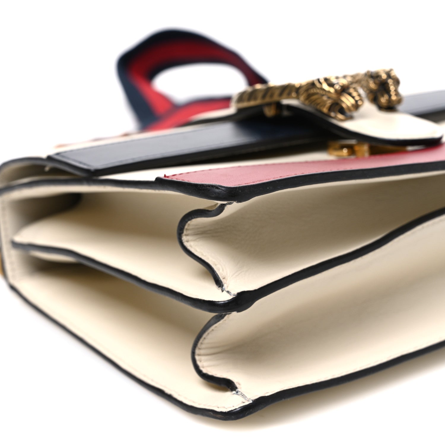 Gucci Calfskin Bamboo Web Medium Dionysus Top Handle Bag White