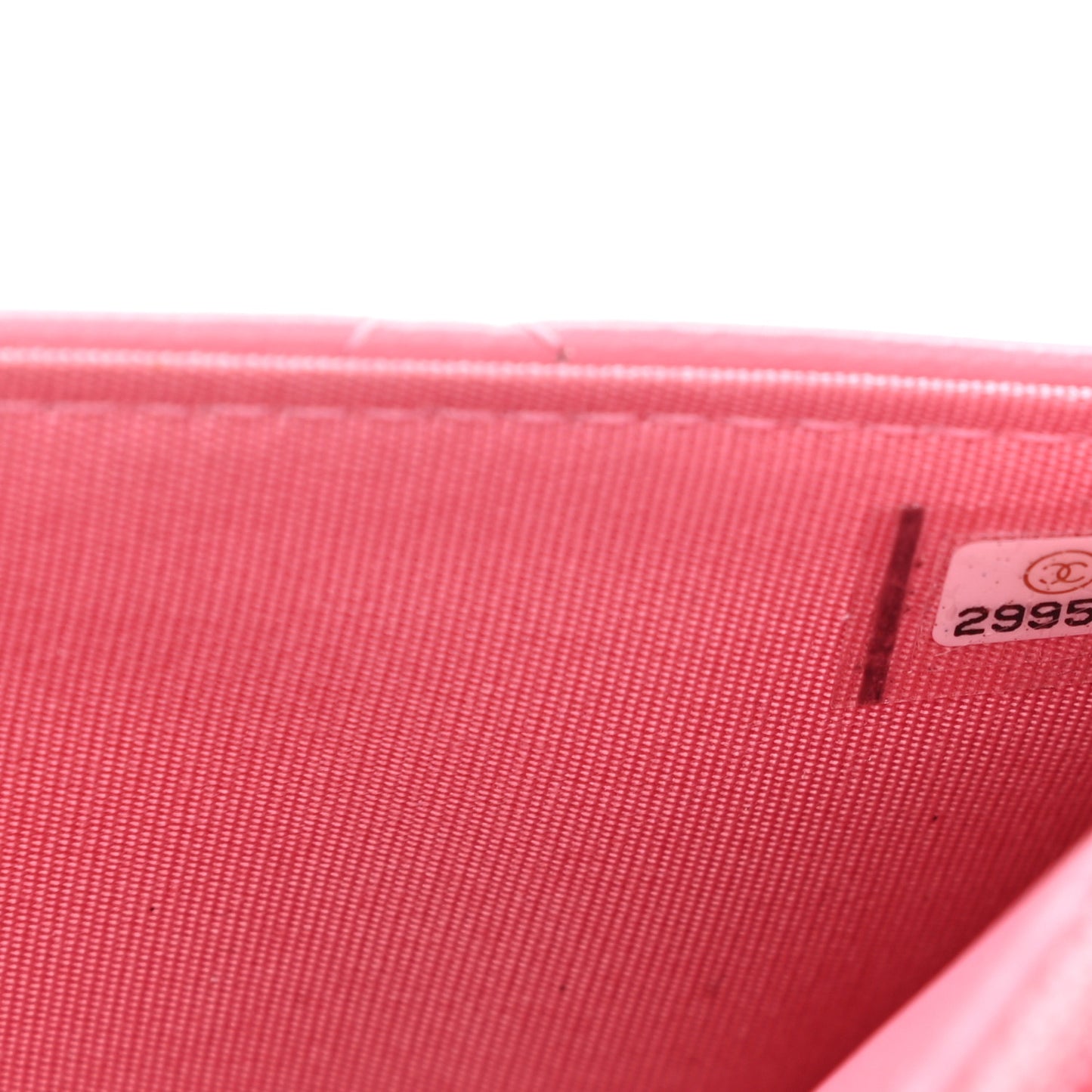 Lambskin Quilted Trendy CC Wallet On Chain WOC Pink