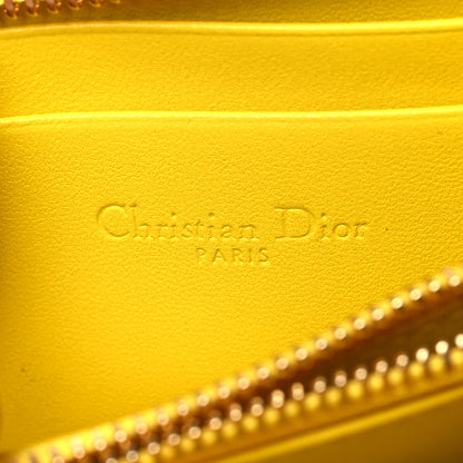 Christian Dior Lambskin Cannage Small Lady Dior Voyageur Coin Purse Yellow 6 of 8