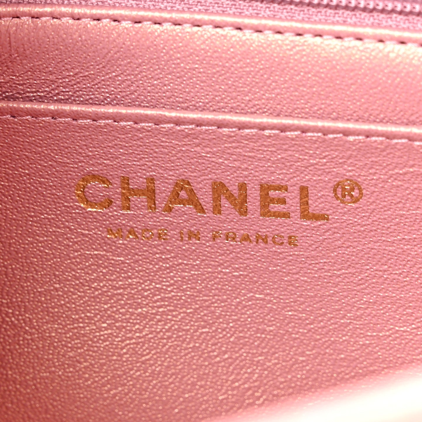 Iridescent Lambskin Quilted Mini Top Handle Rectangular Flap Pink