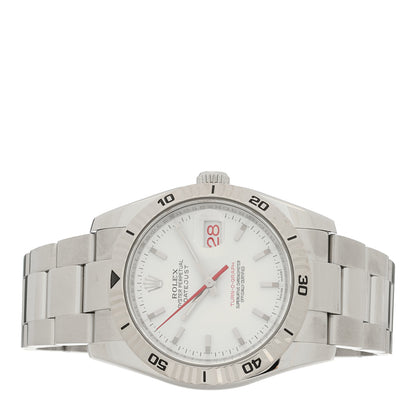 Rolex Stainless Steel 18K White Gold 36mm Oyster Perpetual Datejust Turn-O-Graph Watch White 116264 2 of 4