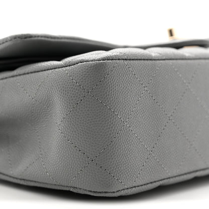 Chanel Caviar Quilted Medium Double Flap Grey 9 of 11