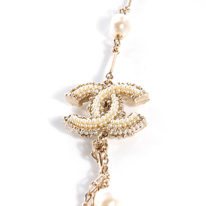 Chanel Pearl CC Long Chain Necklace Gold 3 of 7