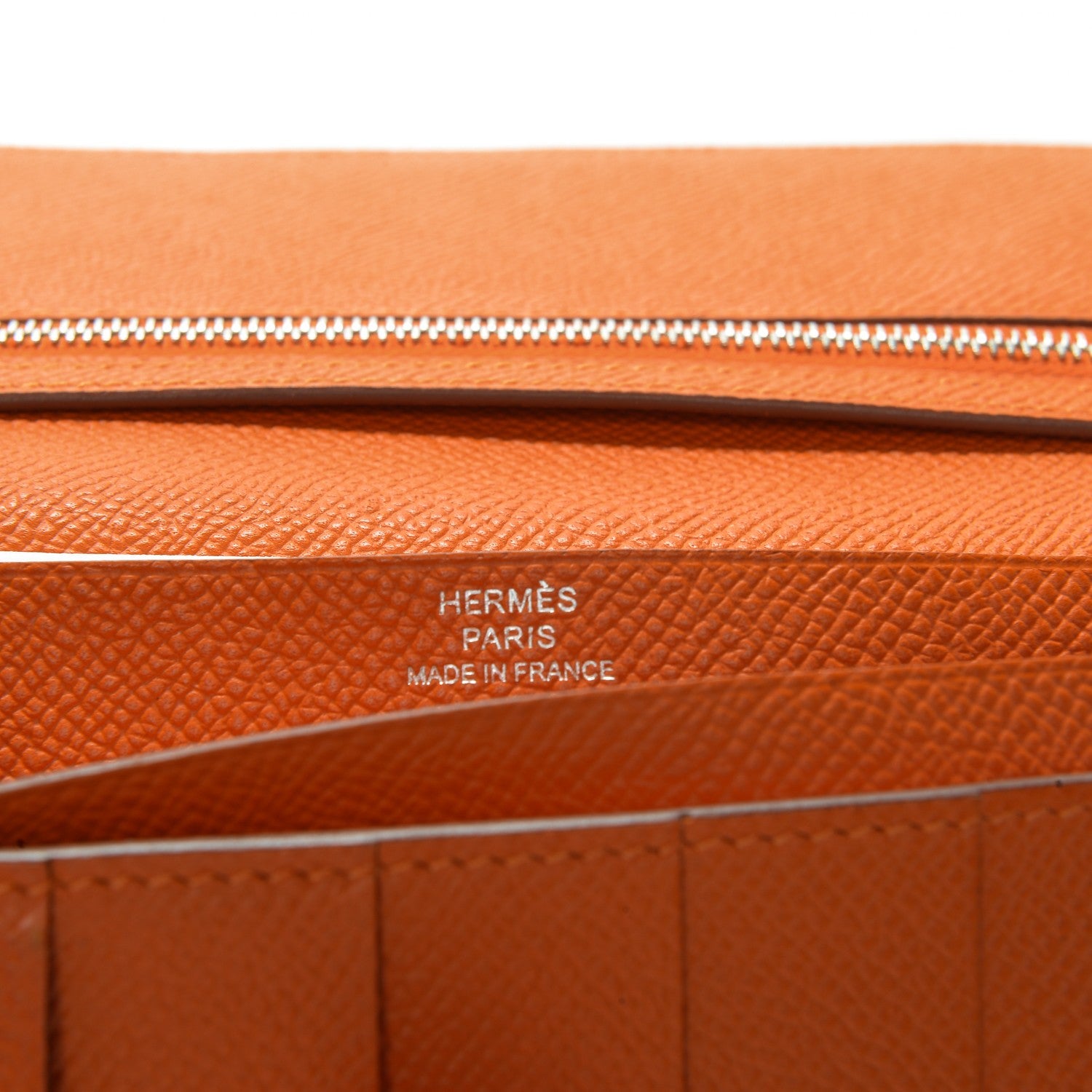 Hermes Epsom Bearn Gusset Wallet Orange 6 of 7