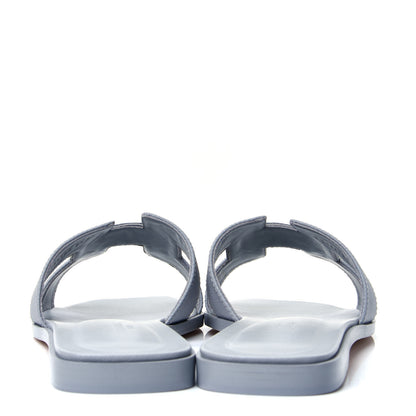 Hermes Epsom Oran Sandals 39 Bleu Glacier 6 of 10