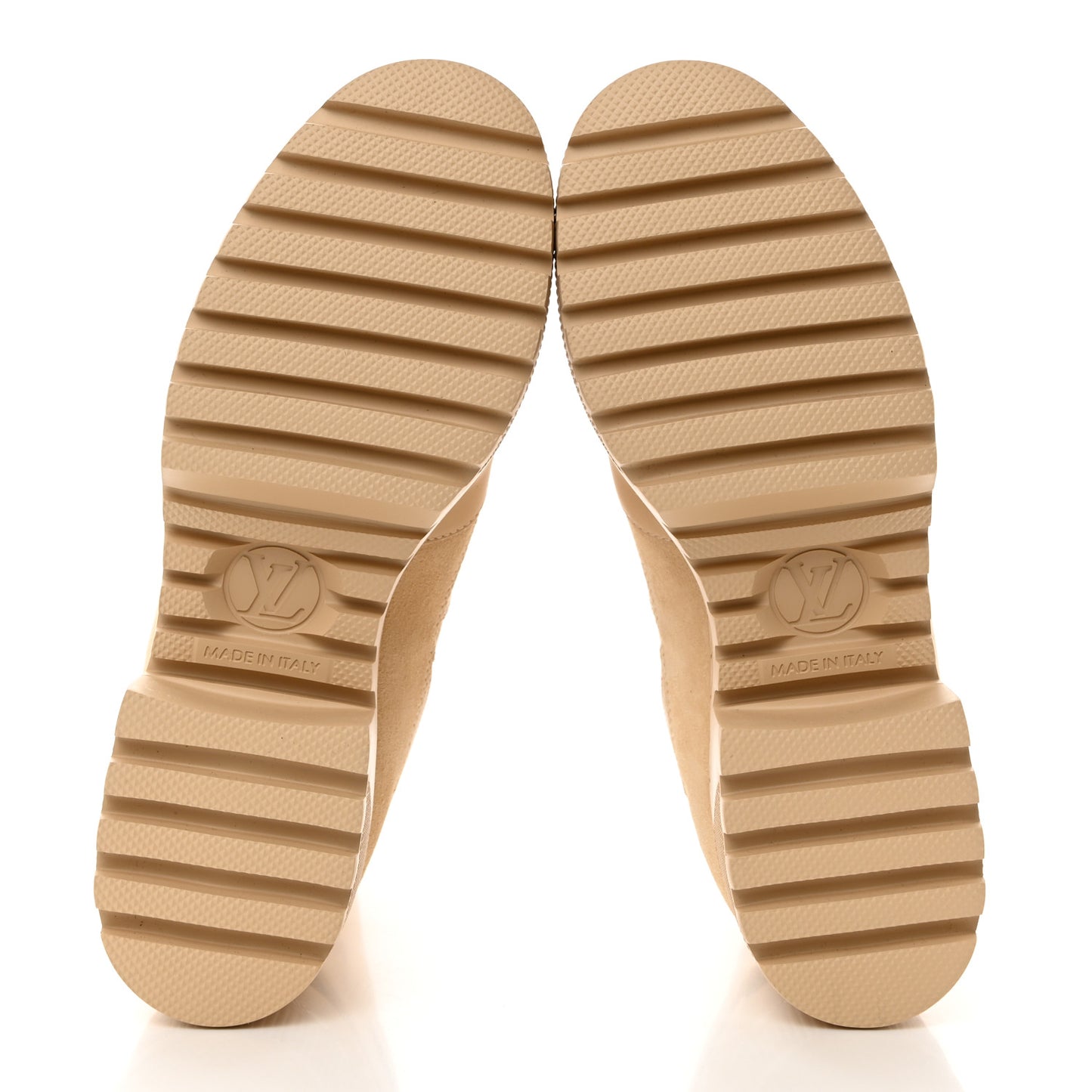 Suede Calfskin Embossed Monogram Laureate Platform Desert Boots 38 Beige