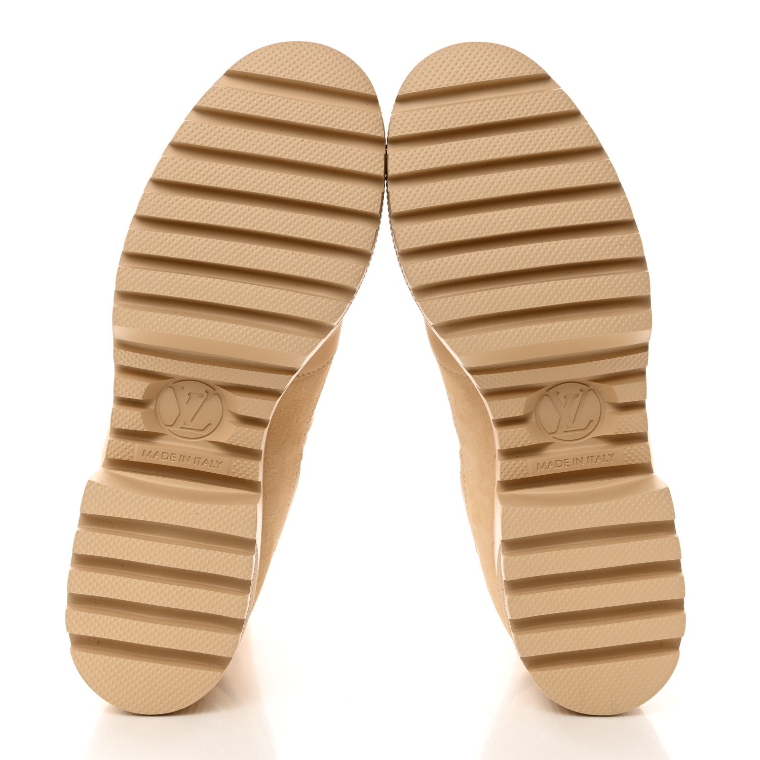 Louis Vuitton Suede Calfskin Embossed Monogram Laureate Platform Desert Boots 38 Beige 5 of 9