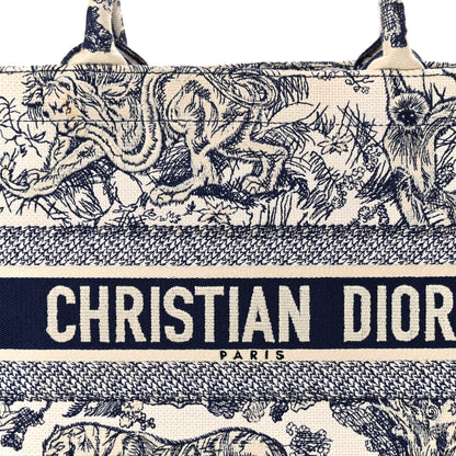 Christian Dior Canvas Embroidered Medium Dioriviera Toile De Jouy Book Tote Blue 8 of 12