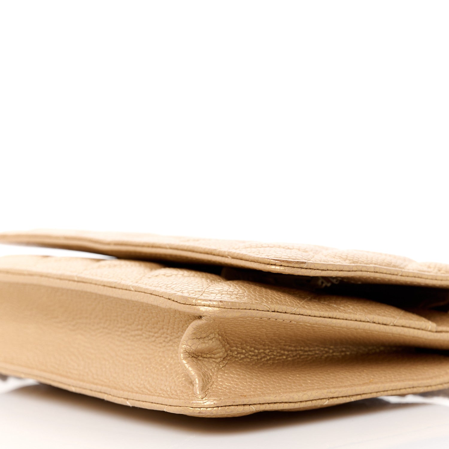 Chanel Pearly Caviar Quilted Wallet On Chain WOC Gold 11 of 12