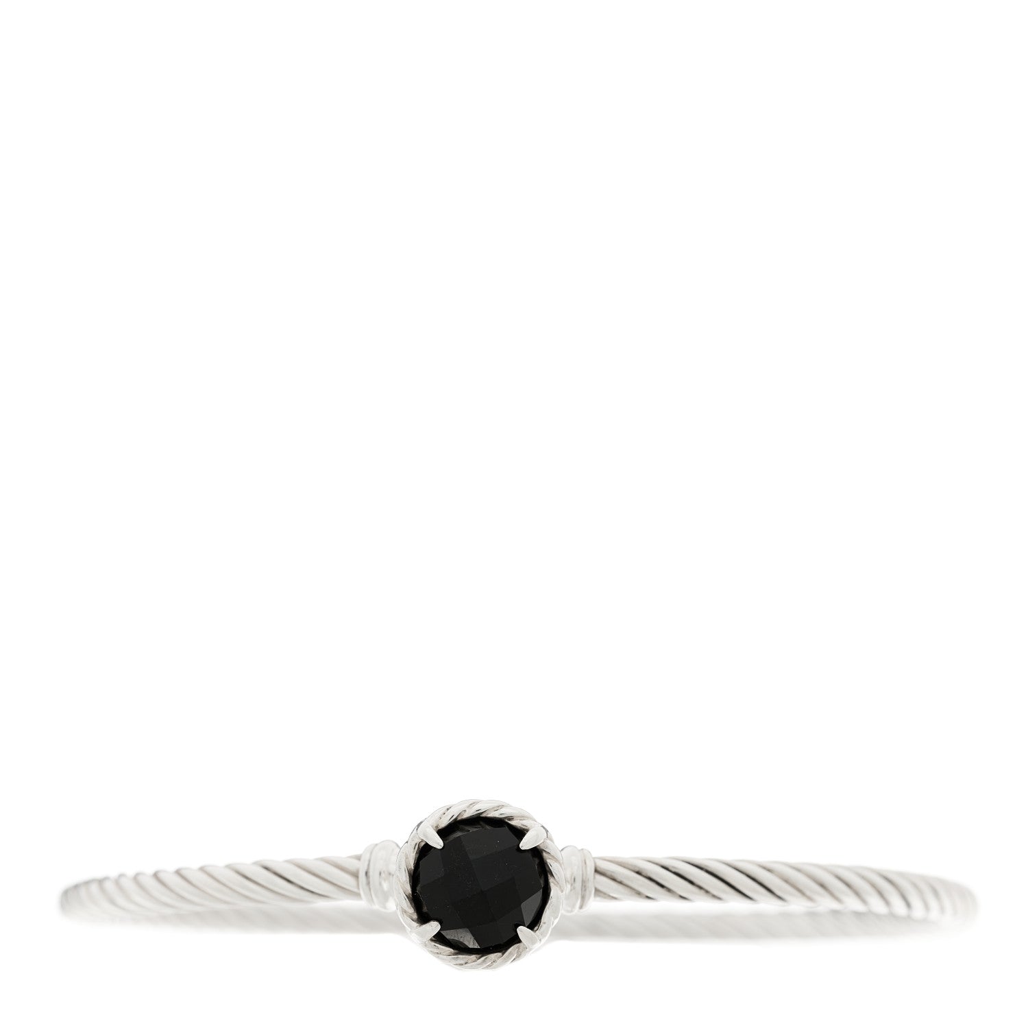 David Yurman Sterling Silver Black Onyx 3mm Chatelaine Bracelet 1 of 4